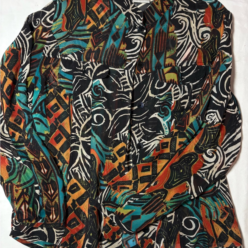 Chico's Multicolor Silk Blouse